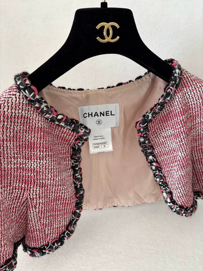Chanel 14S Pink Tweed Cardigan