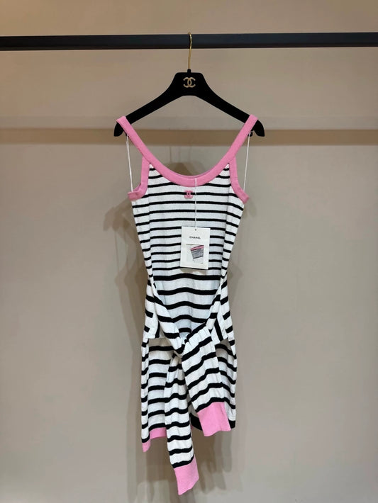 Chanel 24S pink striped dress