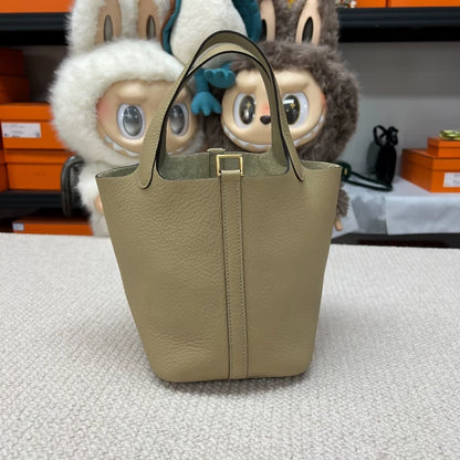 Hermès picotin 18 S2 Trench TC leather Bag gold hardware