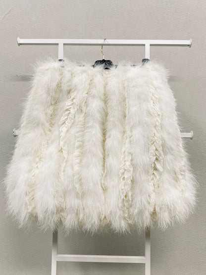 Chanel 19K shearling white skirt