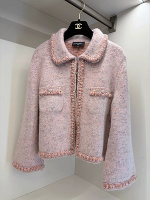 Chanel 25B Pink-Orange Cashmere Cardigan