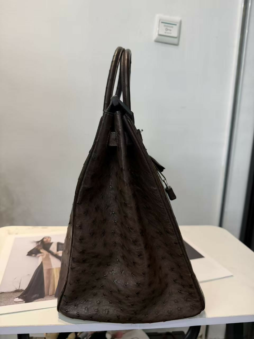 Hermes Birkin 40 ostrich in brown