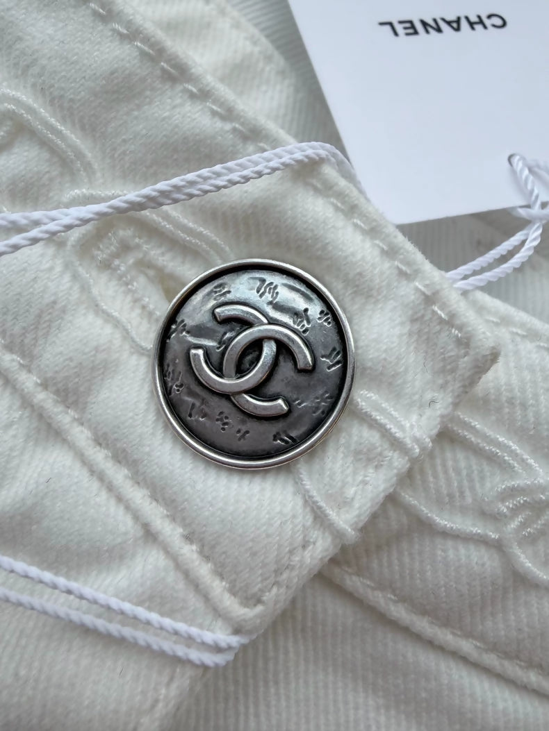 Chanel 26P White Wide-Leg Pants