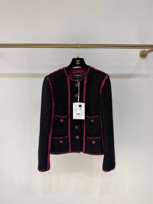 Chanel 22K black and red tweed jacket