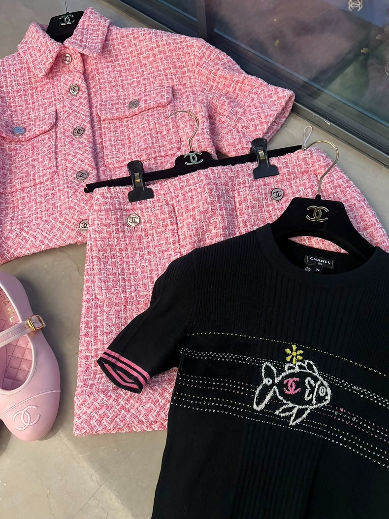 Chanel 25C fish-patterned t-shirt