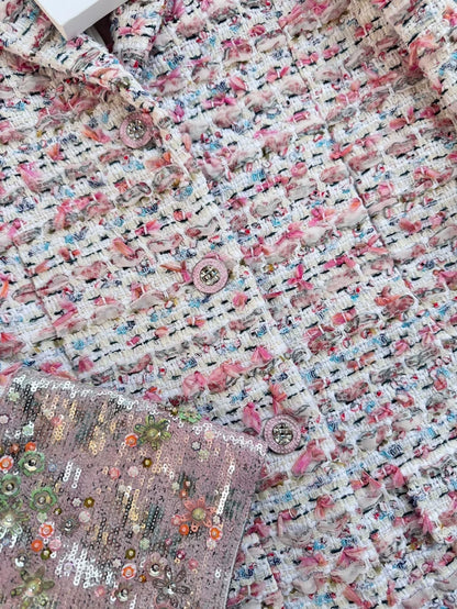 Chanel 23C Pink Tweed Jacket