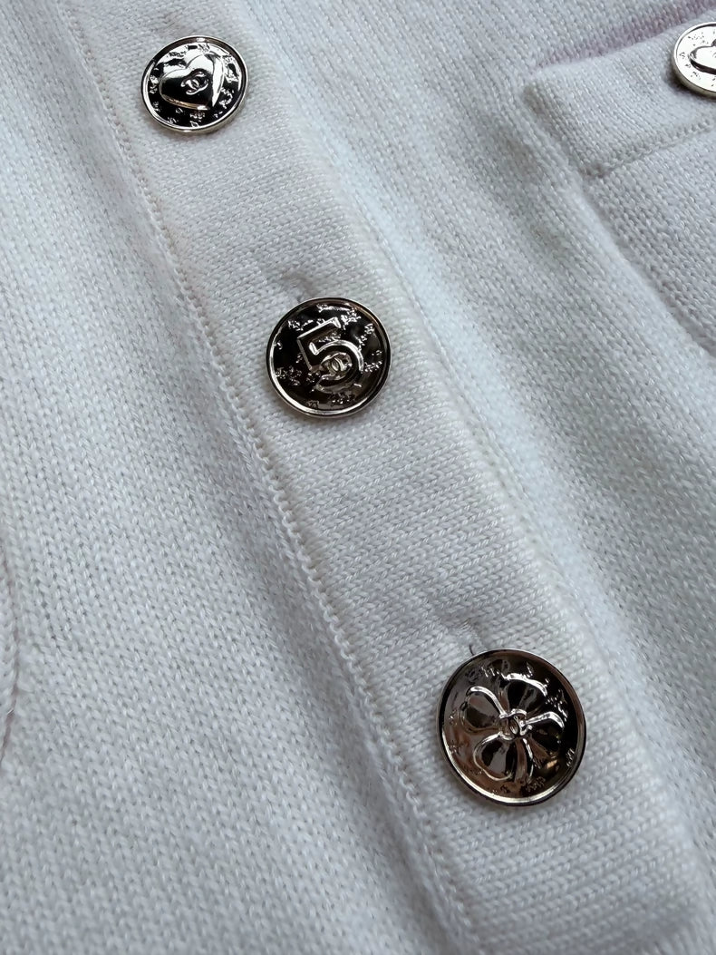 Chanel 25P white cashmere jumpsuit