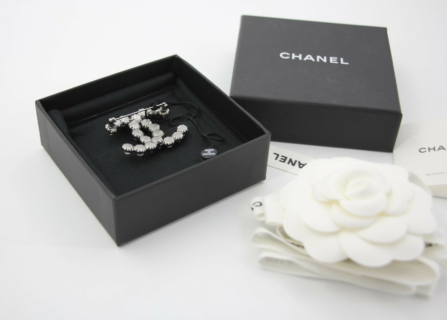 Chanel 17K Rhinestone Starlight Blue CC Brooch