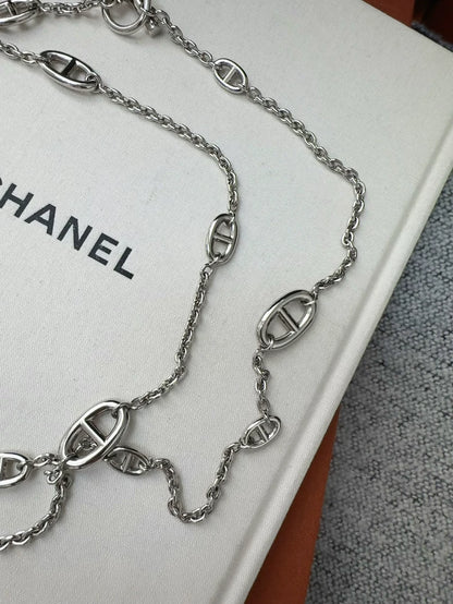 Hermès 120cm Farandole chain made from sterling Silver with the iconic Chaine d'ancre motifs