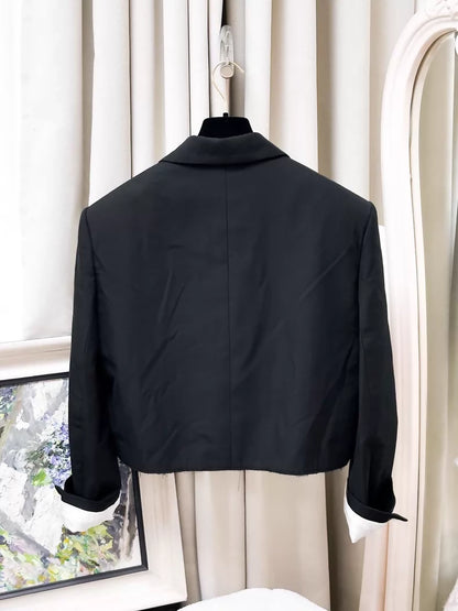 Chanel 26S black silk blazer
