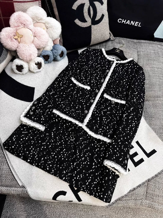 Chanel 23K tweed white knit dress