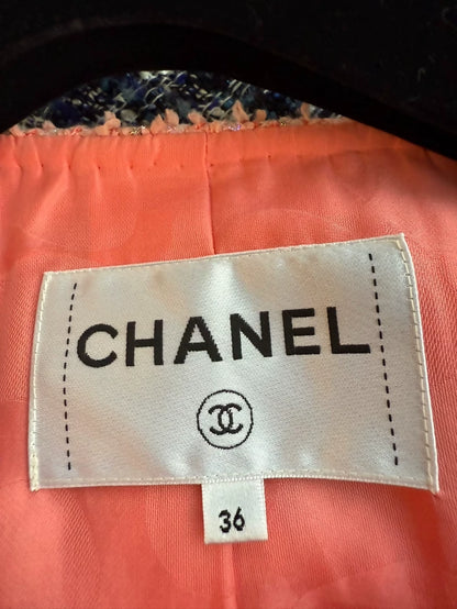 Chanel 20p orange tweed  set