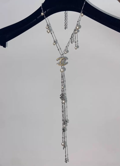 Chanel long tassel necklace