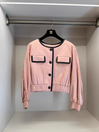 Chanel 2019 Pearl pink Leather jacket