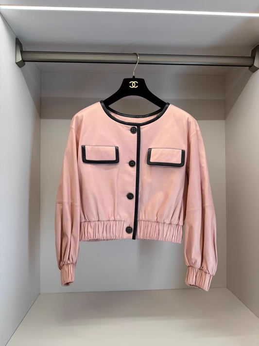 Chanel 2019 Pearl pink Leather jacket