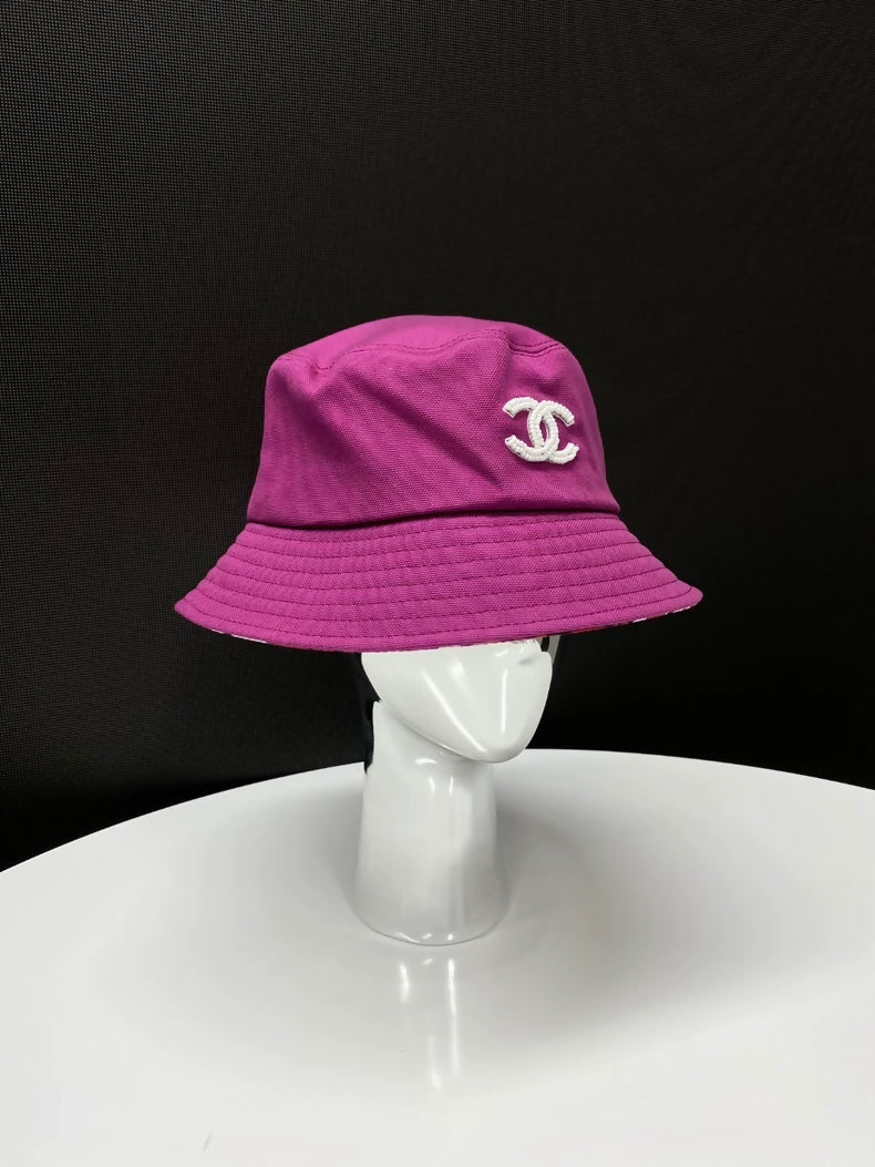 Chanel 23P rose pink double C bucket hat