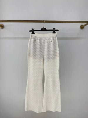 Chanel 23A white knit casual pants