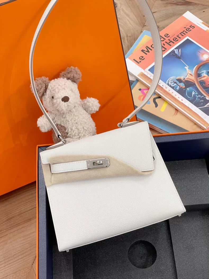 HERMÈS Kelly 20 en Desordre Gris Platine Epsom Palladium hardware