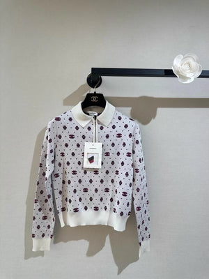 Chanel 23P four-leaf clover knit sweater