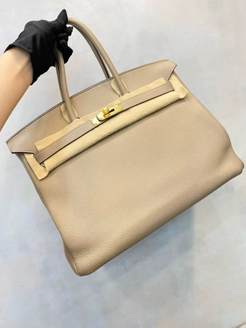 Hermès Birkin 35 Gris Tourterelle Togo Leather Gold Hardware