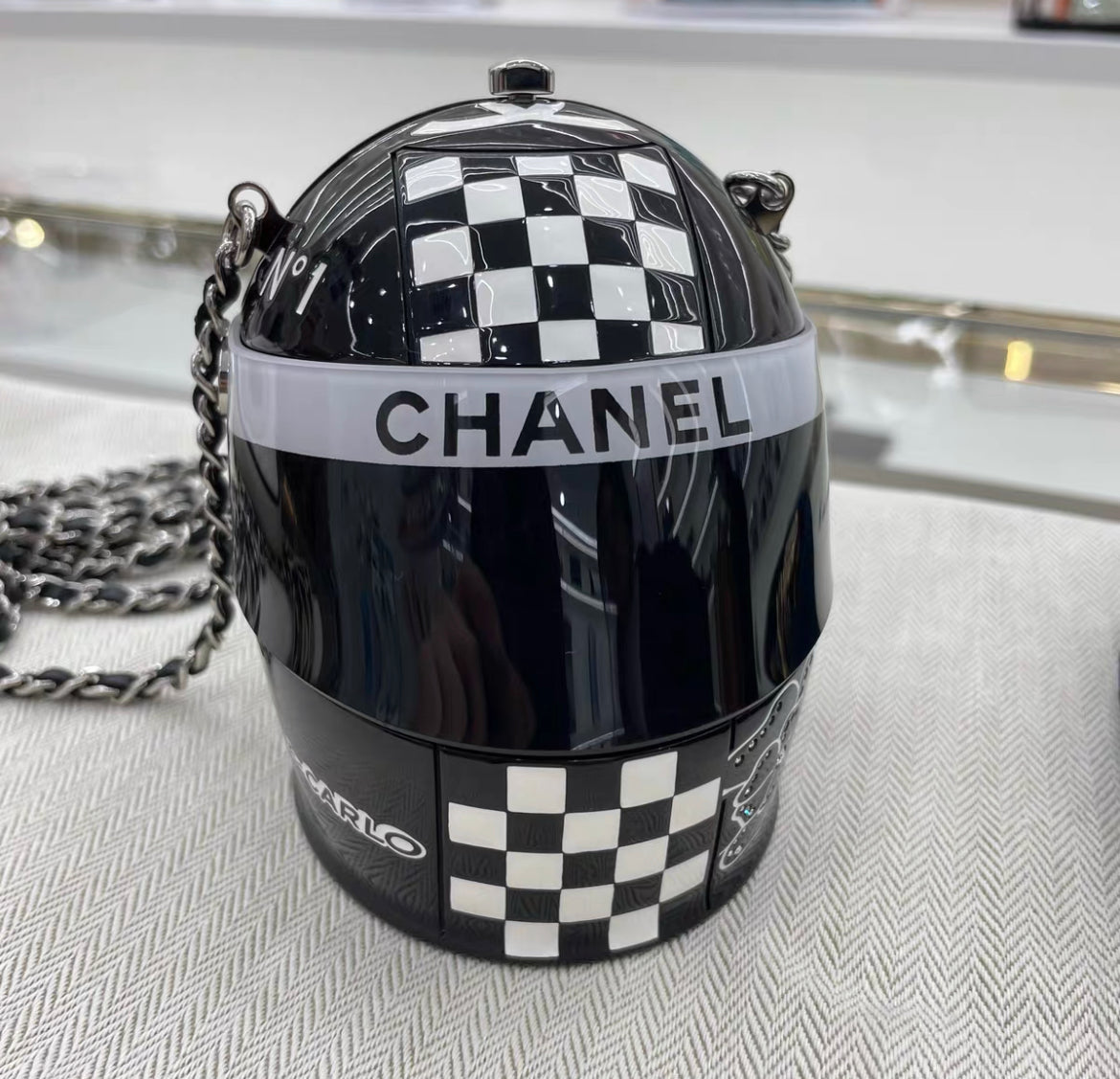 Chanel 2023 Monte Carlo Helmet Minaudiere Black – Wararni.com