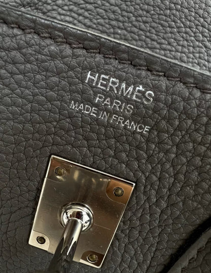 Hermès Birkin 25 Gris Meyer Togo Leather Palladium Hardware
