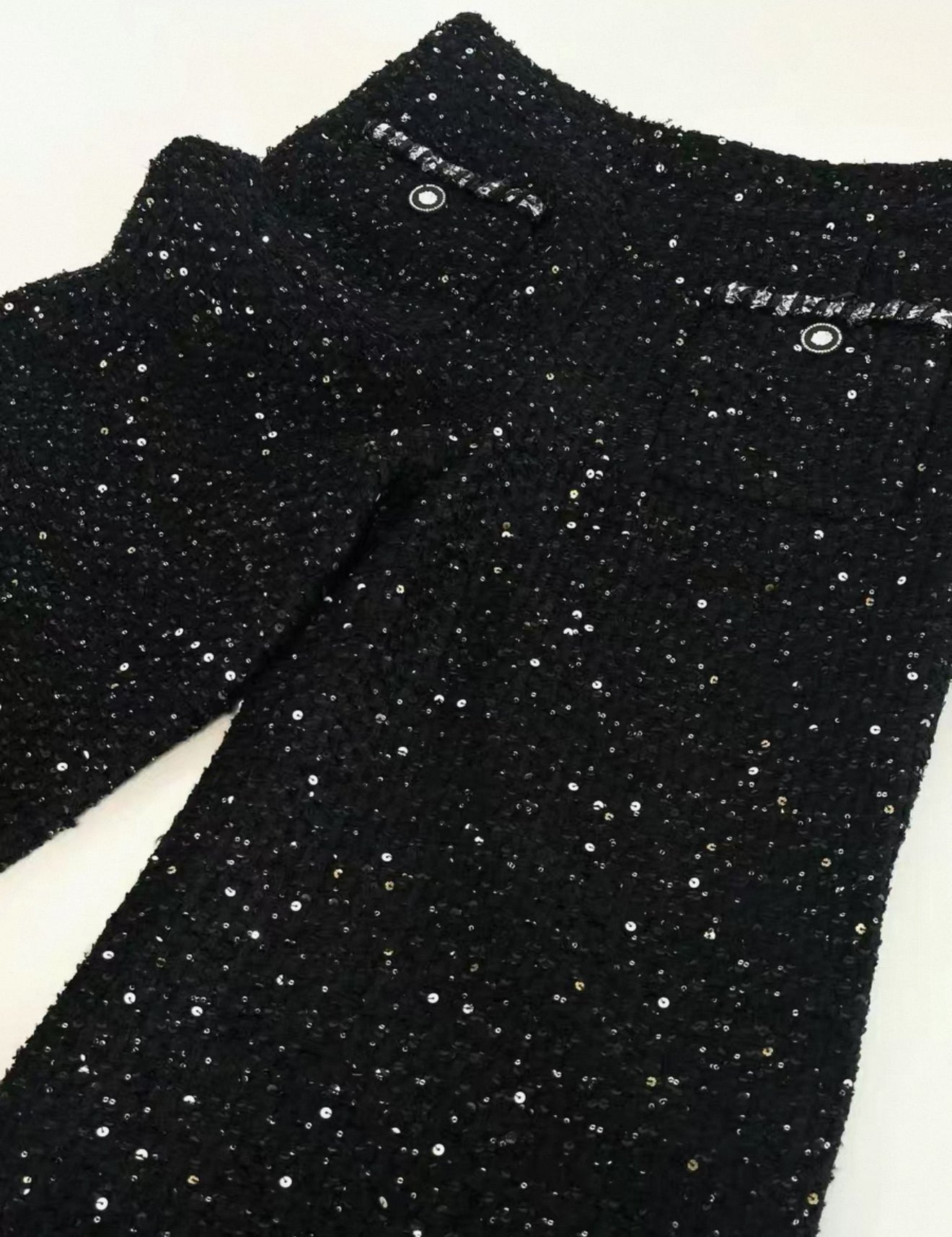 Chanel 22P Sequinned Wide-Leg Pants F36