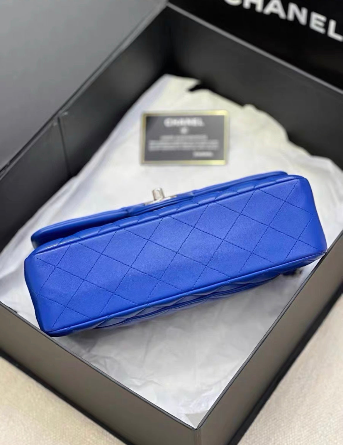 Chanel Electric Blue Medium Lambskin Double Flap Bag – Wararni.com