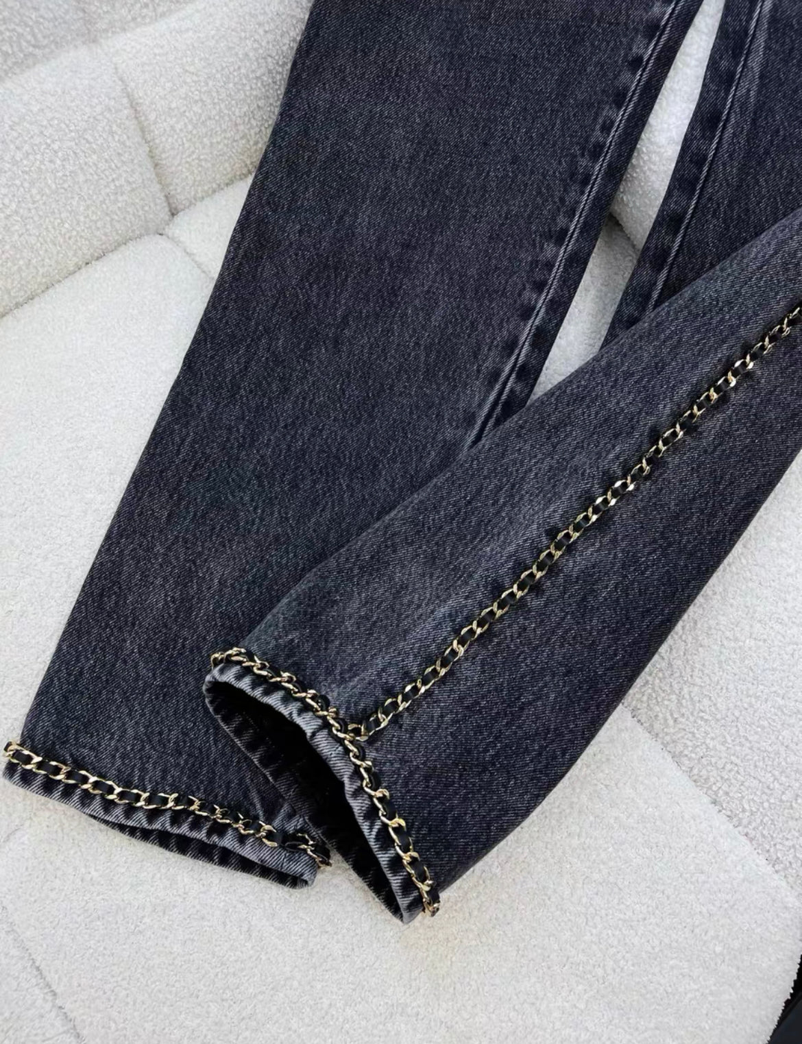 CHANEL スキニーデニム ブラック 34 CHANEL（シャネル）デニムパンツ 黒 サイズ:34(XXS位) レディース