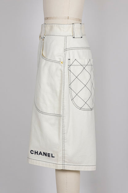 Chanel Vintage White High-Waisted Shorts