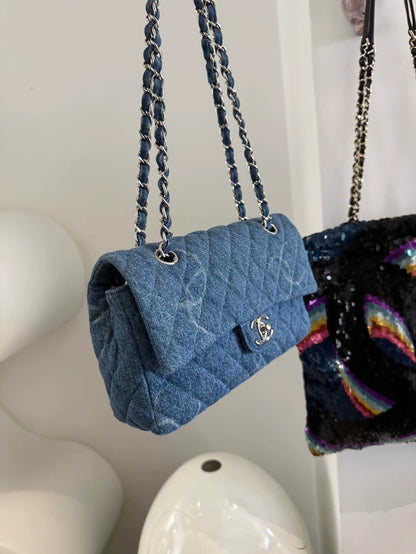 Chanel 20B Denim Graffiti CF Medium