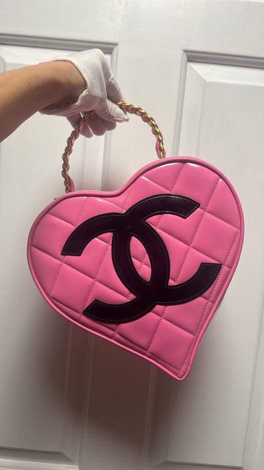 Chanel 95 CC Barbie Pink Heart Vanity Bag