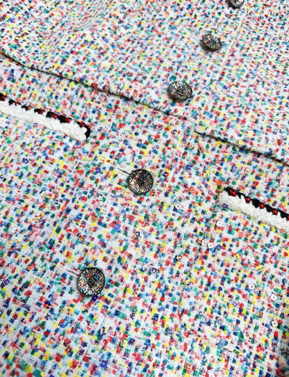 Chanel 25C colourful sequin tweed shirt style  jacket