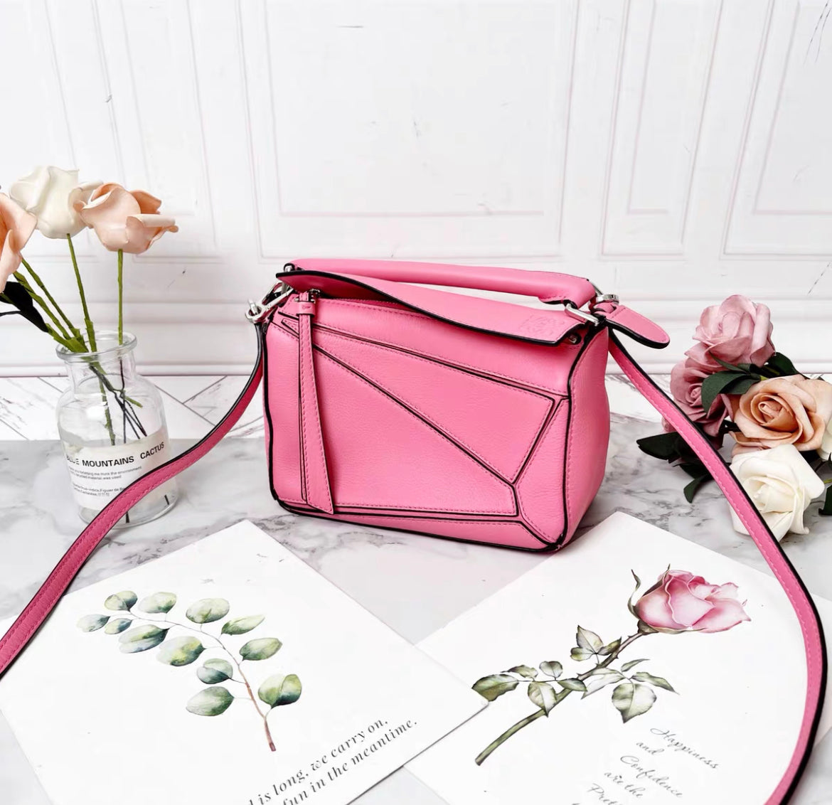 Loewe Pink LOEWE Mini Puzzle Satchel