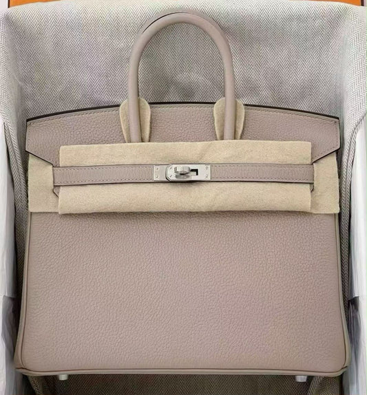 Hermes Birkin 25 Gris Tourterelle Togo Leather Palladium hardware
