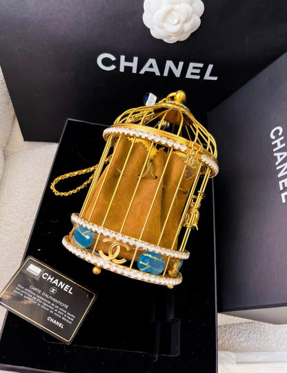 Chanel Minaudière Love Bird Cage Aged Gold Hardware