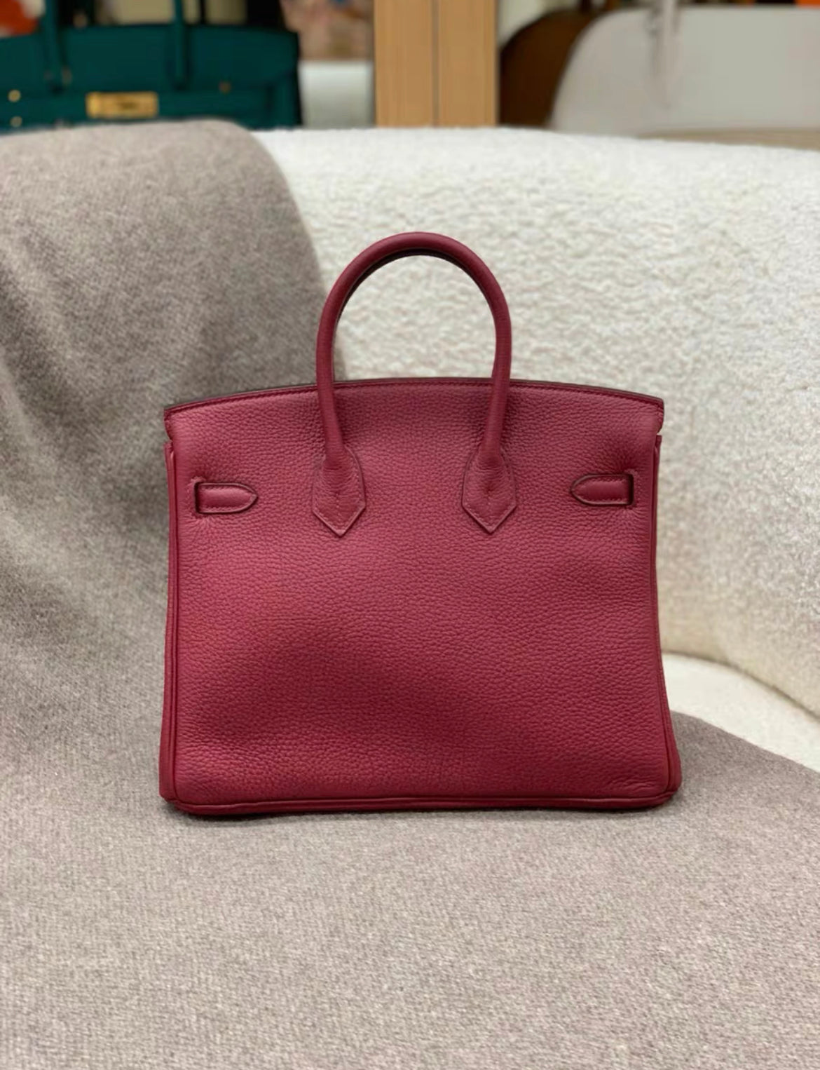 Hermès Birkin 25 Burgundy Togo Leather Gold Hardware