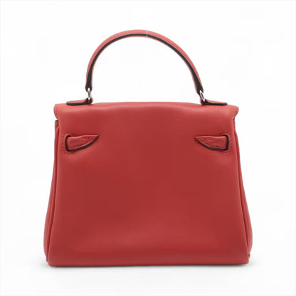 Hermes Kelly Doll Touch red swift leather & Rose Scheherazade alligator leather with palladium hardware