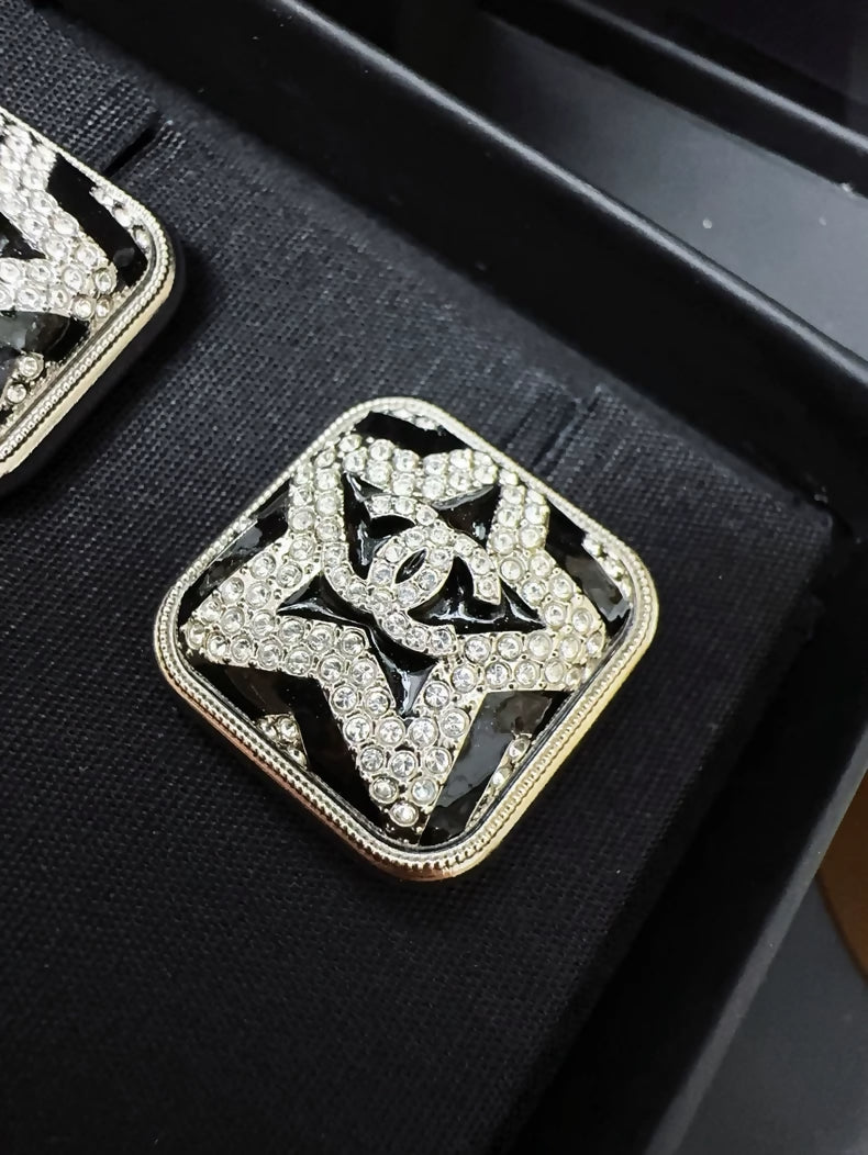 Chanel 23k diamond-encrusted star sugar cube earrings