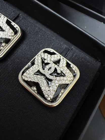 Chanel 23k diamond-encrusted star sugar cube earrings