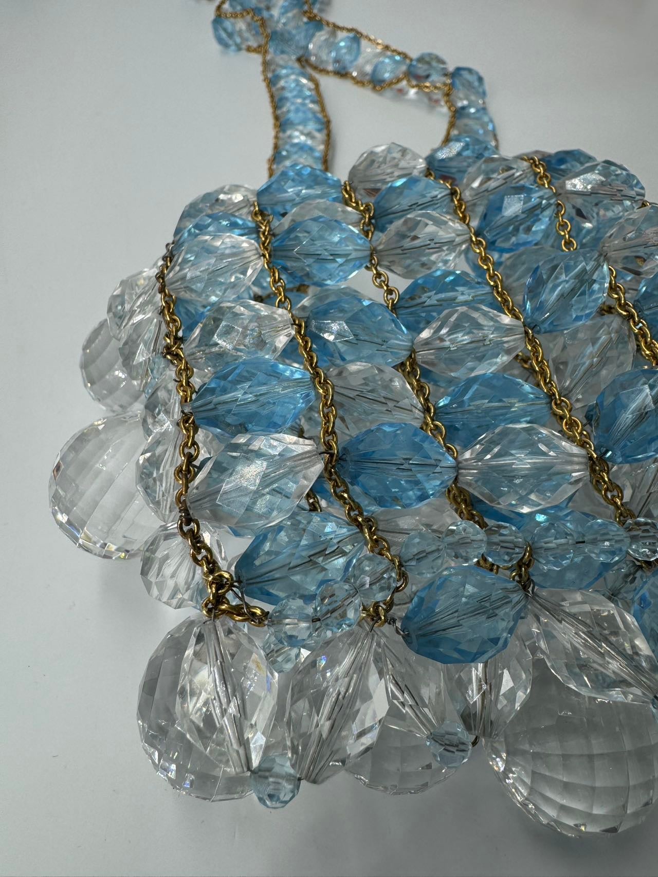Chanel 1997 Runway Vintage Rare Blue Clutch Minaudière Bag