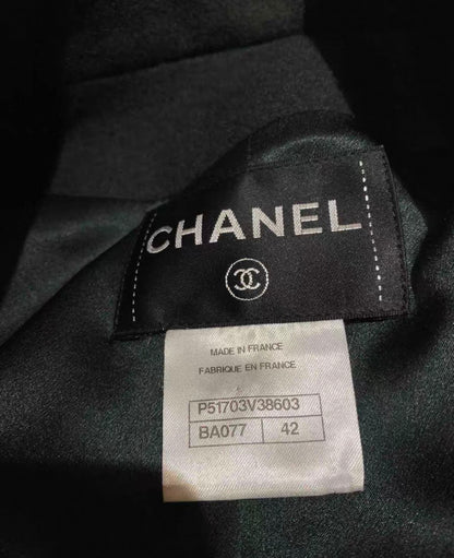 Chanel 15a Salzburg military green embroidered coat, size FR42