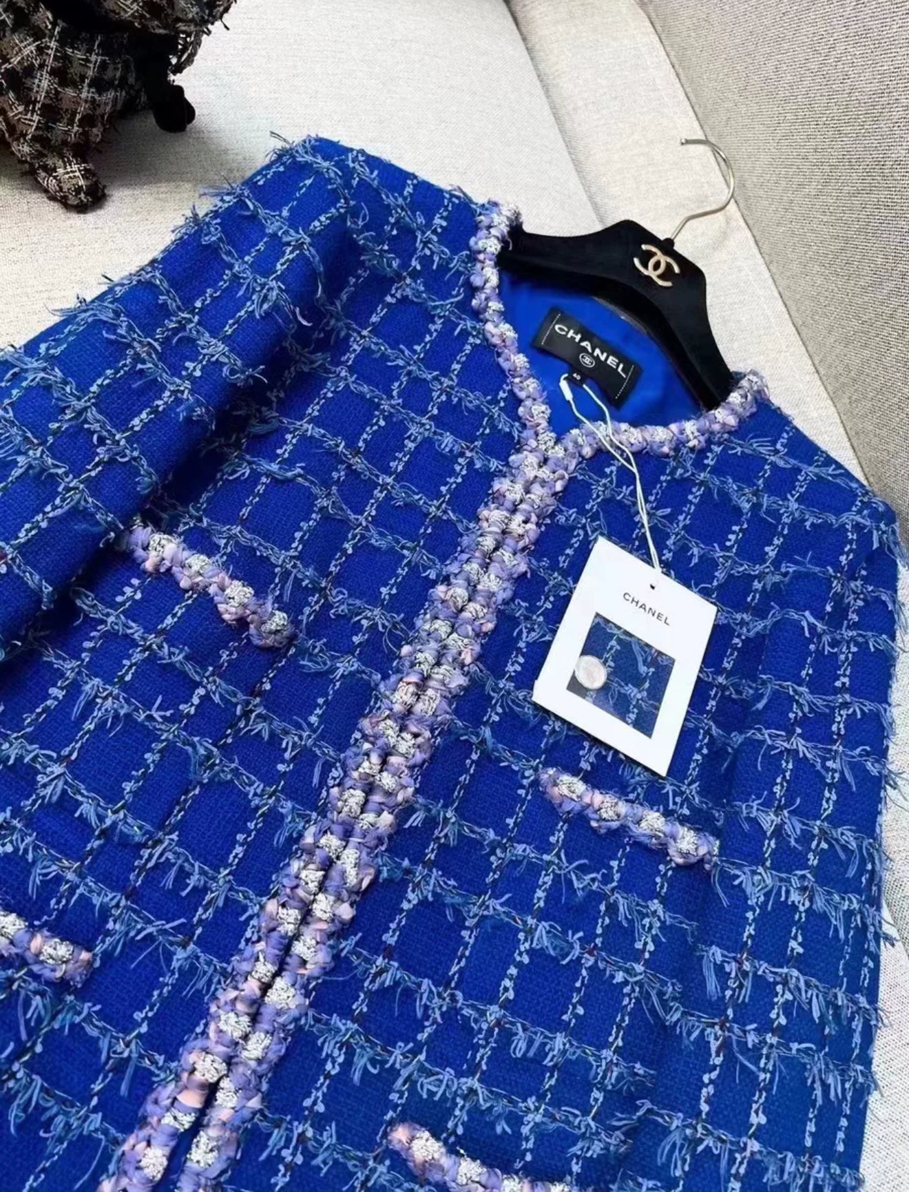 Chanel 23C Blue Tweed Jacket