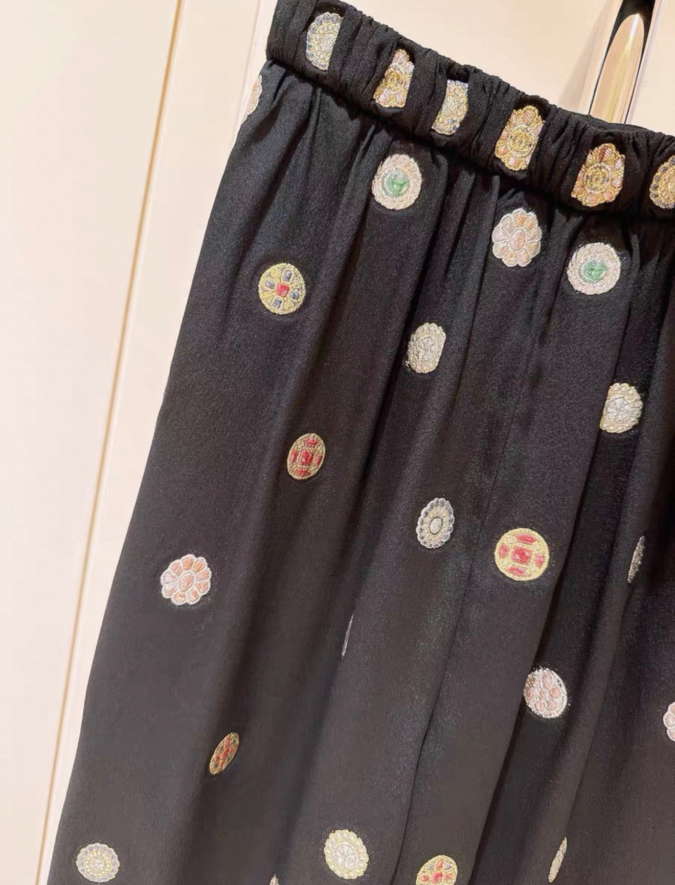 Chanel 21A black wide leg pant