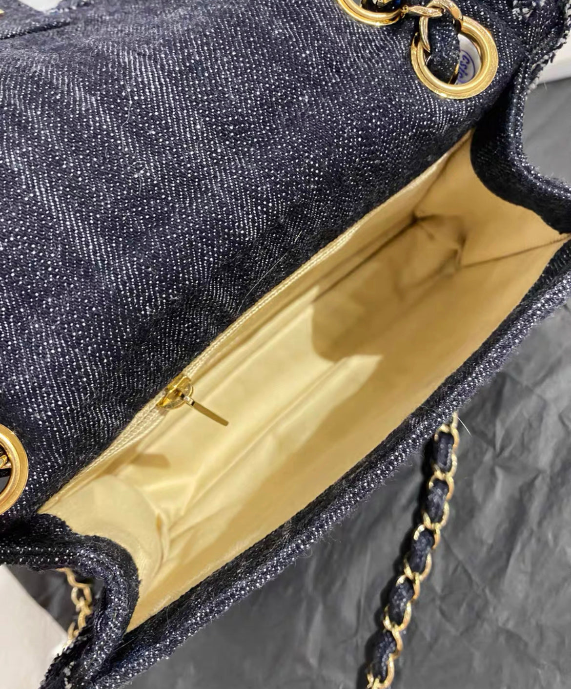 CHANEL 2006 VINTAGE NIGHT FLIGHT DENIM REISSUE AIRPLANE RAINBOW BAG 24K GHW