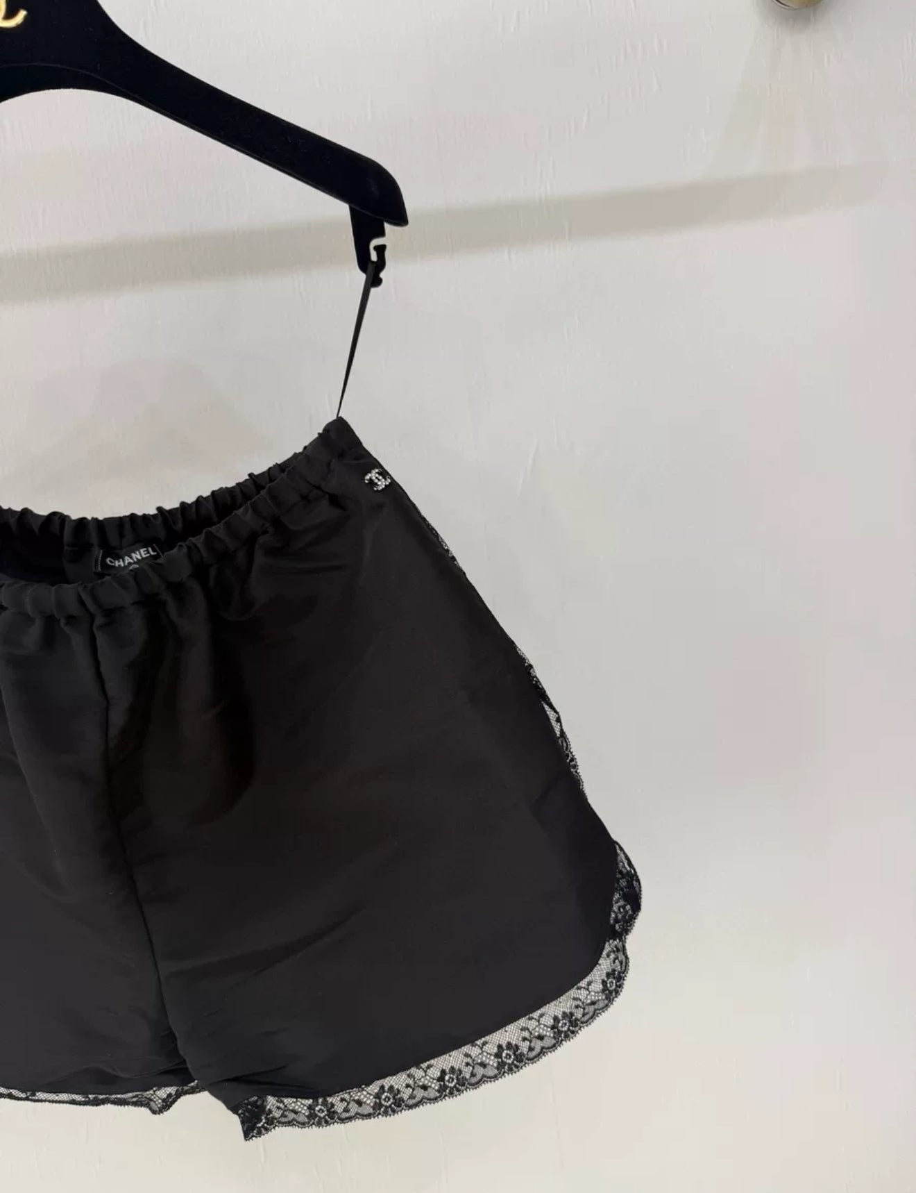 Chanel 23S black lace short