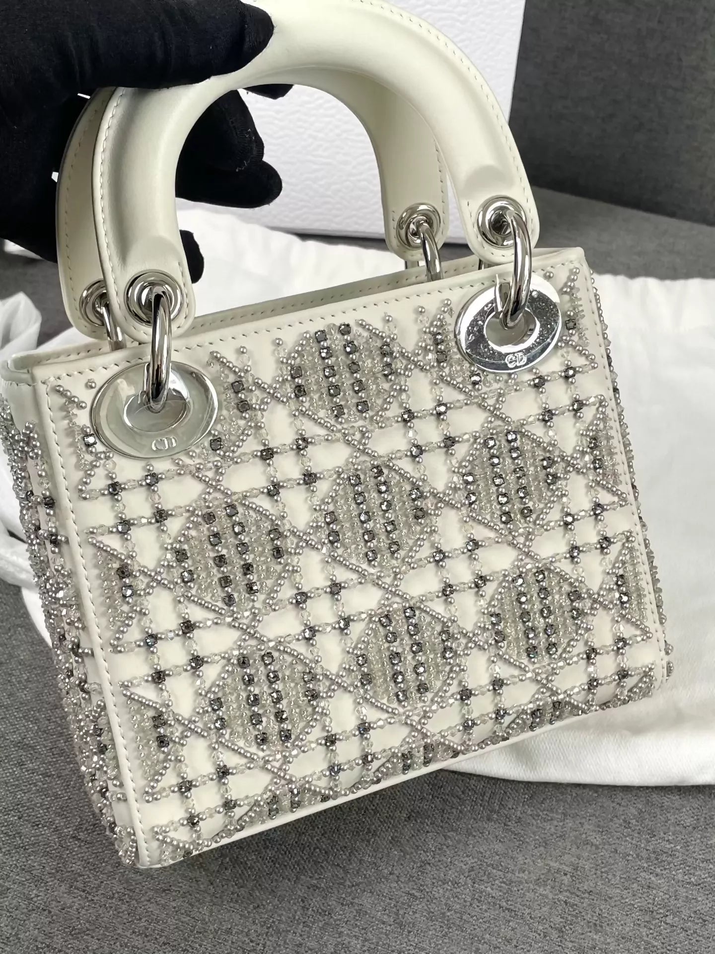 Dior 25 New White Lady Dior Bag