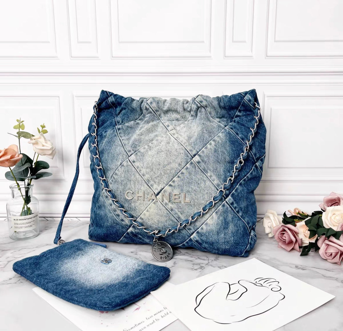 Chanel 22 Handbag Denim