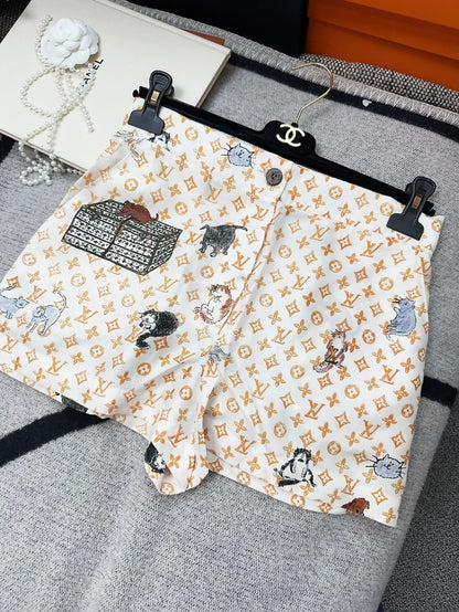 Louis Vuitton catogram silk short
