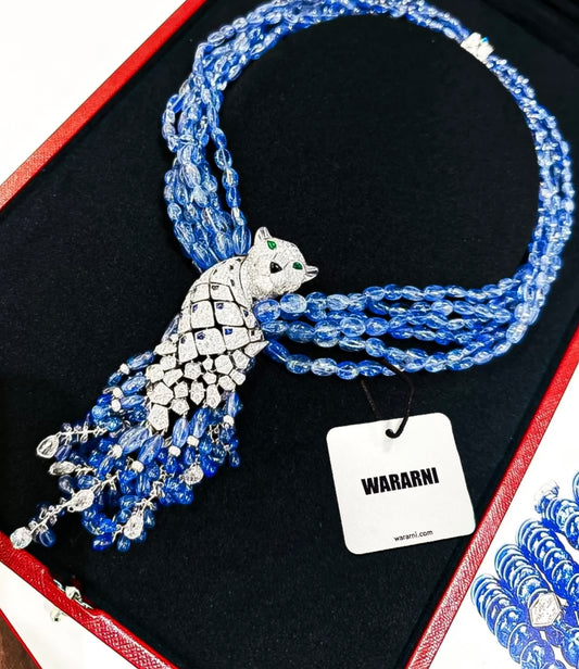 Cartier Panther Necklace with Sapphires and diamonds Reference: CRHP700831